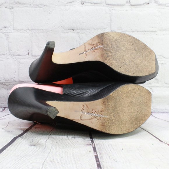 Dolce Vita Black Leather Peep Toe Ankle Strap High Heel Booties Size US 8 - Picture 9 of 9